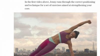 Jenny develops and shoots 8 new fitness videos for The Telegraph